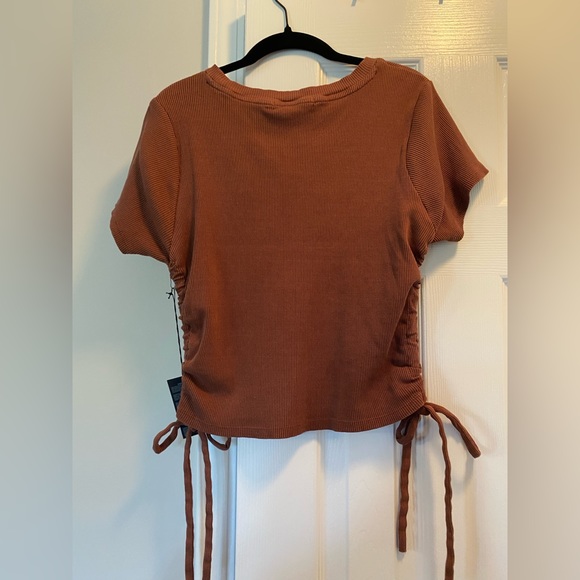 Good Things Ahead | Bohemian T-Shirt with Adjustable Strings | Burnt Orange | - Picture 4 of 5